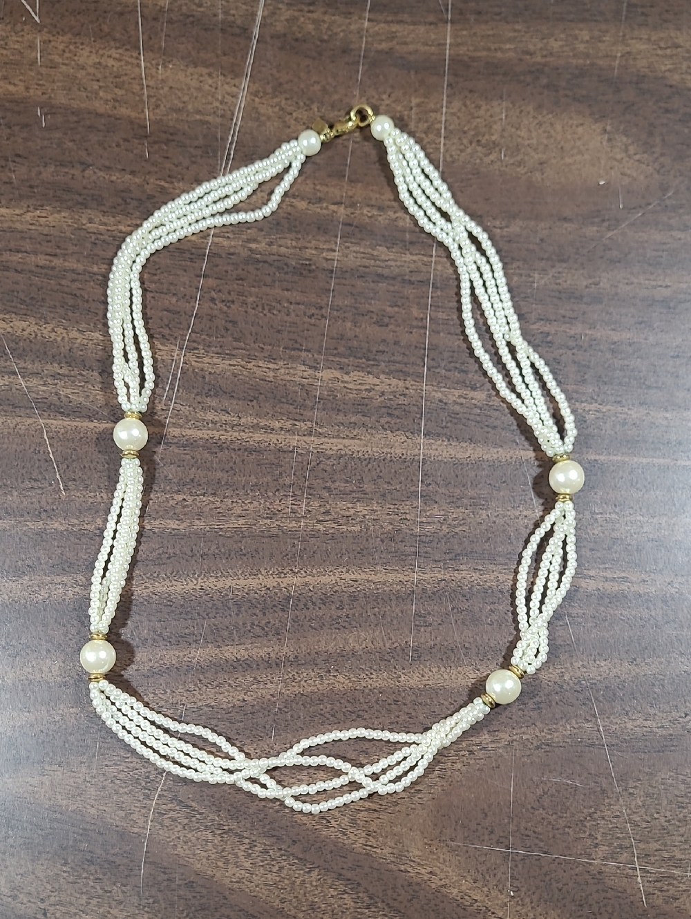Pearl Multi-Strand Statement Necklace in Ivory - LR